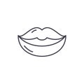 Lips line icon concept. Lips vector linear illustration, symbol, sign