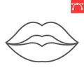 Lips line icon