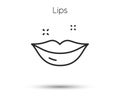 Lips line icon. Woman kiss mouth sign. Sexy beauty lipstick symbol. Vector