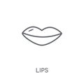 Lips linear icon. Modern outline Lips logo concept on white back