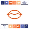 Lips linel icon Royalty Free Stock Photo