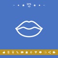 Lips linel icon Royalty Free Stock Photo