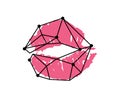 Lips are a lipstick print. Woman kiss. Symbol of love. Vector hand-drawn illustration. Royalty Free Stock Photo