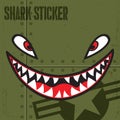 Flying Tiger Shark Mouth Sticker Vinyl Smile Vector illustrator Royalty Free Stock Photo