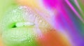 Lips neon glamor disco shiny trendy colorful , unreal, fantasy, card party girl design