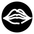 Lips outline icon representing speech and communication Royalty Free Stock Photo