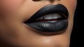 Lips painted black on the cover of \'LIPS\'. Mysterio\'s Lips: Eclipse of Style on the Cover of \'LIPS\'.