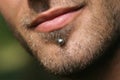 Lips and piercing Royalty Free Stock Photo