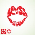 Lips print in shape of words KISS YOU - Valentines Day