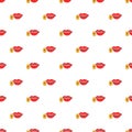 Lips pronounce letter a pattern, cartoon style