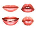 Lips Reading 4 Realistic Images Set