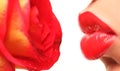 Lips and rose Royalty Free Stock Photo