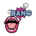 Lips saying bang avatar character