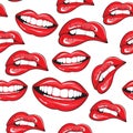 Lips seamless pattern