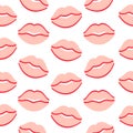 Pink nude lips. Seamless pattern for Valentines cards