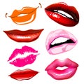 Lips sex pink vector icon women Royalty Free Stock Photo