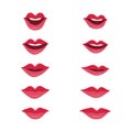 Lips silhouette set