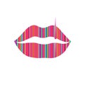 Lips stylized color icon. Isolated vector on white background.