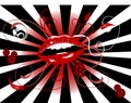 Lips and sunburst Royalty Free Stock Photo