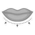 Lips surgery correction icon monochrome