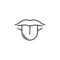 Lips tongue line icon. Body part element. Premium quality graphic design. Signs, outline symbols collection, simple thin line icon