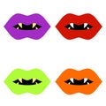 Lips vampire color set Royalty Free Stock Photo