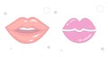 Lips vector flat illustration. woman Lips kissing flat icon Royalty Free Stock Photo