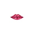 Lips watercolor drops 3D red illustration isolated object on a white background smile. For printing onto fabric or print, pattern