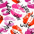 The lips and the words love seamless pattern for valentines day