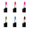 Lipstic colored set for woman illustration