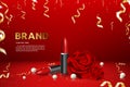 Lipstick Advertising Banner Brand Product Ad Vector Illustration Royalty Free Stock Photo