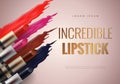 Lipstick advertising banner concept.