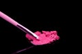 Lipstick with a brush make-up on black Royalty Free Stock Photo