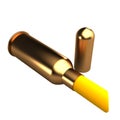 Lipstick - bullet with yellow gold. 3d Royalty Free Stock Photo