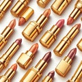 lipstick collection of different colors on white background Royalty Free Stock Photo