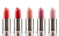 Lipstick Colors. Different Shapes Of Makeup Product. Royalty Free Stock Photo