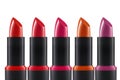 Lipstick Colors. Different Shapes Of Makeup Product. Royalty Free Stock Photo