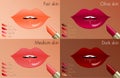 Lipstick colors for every skin tone Royalty Free Stock Photo