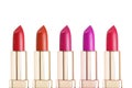 Lipstick colors on white Royalty Free Stock Photo