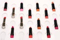 Lipstick. Fashion Colorful Lipsticks over white background. Lipstick tints palette, Professional Makeup and Beauty. Beautiful Make Royalty Free Stock Photo