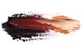 Lipstick and foundation smears are creating an abstract design on a white background, perfect for beauty and makeup projects Royalty Free Stock Photo