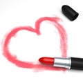 Lipstick and heart Royalty Free Stock Photo