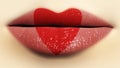 Lipstick heart mouth lips