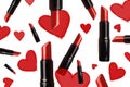 Lipstick and hearts collage