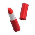 Lipstick icon low poly isolated on white background, 3d rendering