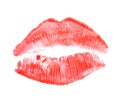 Lipstick kiss mark, isolated