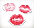 Lipstick kiss in red and pink Royalty Free Stock Photo