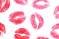 Lipstick kisses, isolated Royalty Free Stock Photo