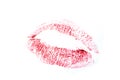 Lipstick Lip Print on White Paper Close Up Royalty Free Stock Photo