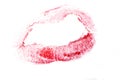 Lipstick Lip Print on White Paper Close Up Royalty Free Stock Photo